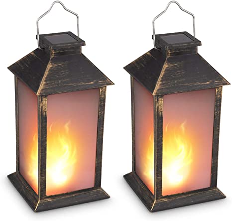 Amazon.com: 13" Vintage Style Solar Powered Candle Lantern .