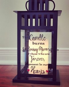 White or black In Memory Lantern, wedding decor, wedding .