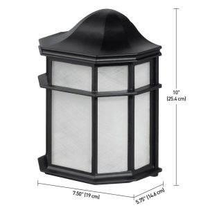 Globe Electric Melrose 1-Light Glossy Black Outdoor Weather .