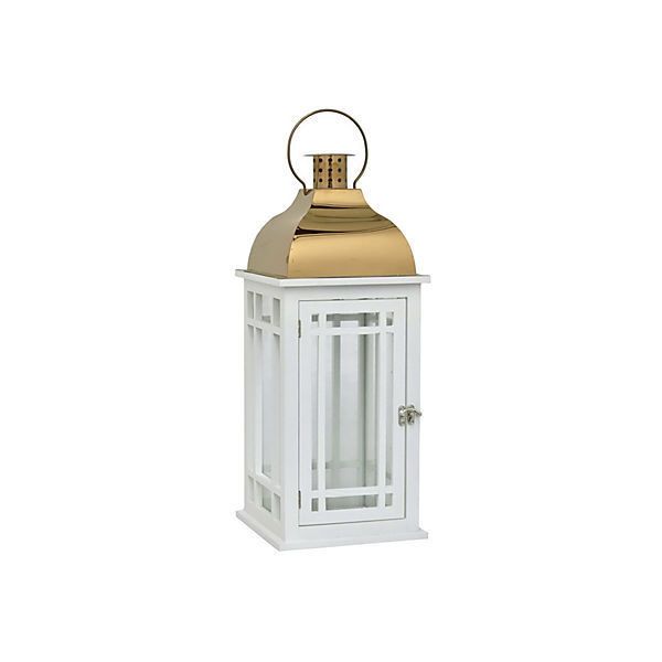 22" Windowpane Lantern White Outdoor Lanterns (€57) ❤ liked on .