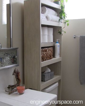 Small bathroom ideas: build you own simple DIY over the toilet .