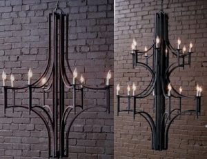 Melbourne Rustic Iron Light Fixture Solaria USA Metal Chandelier .