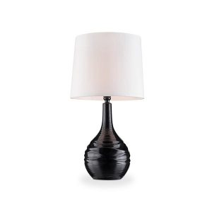 Shop Ore International Nisha Black Ceramic Living Room Table Lamp .