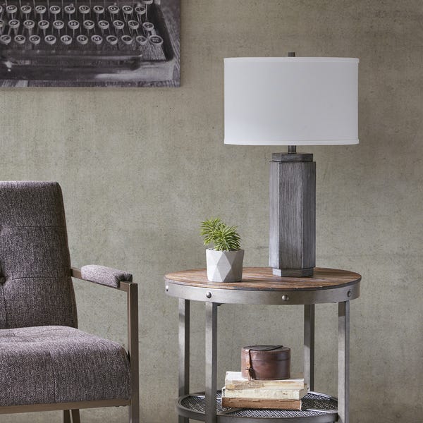 Shop INK+IVY Buford Grey Metal Table Lamp - Overstock - 204906