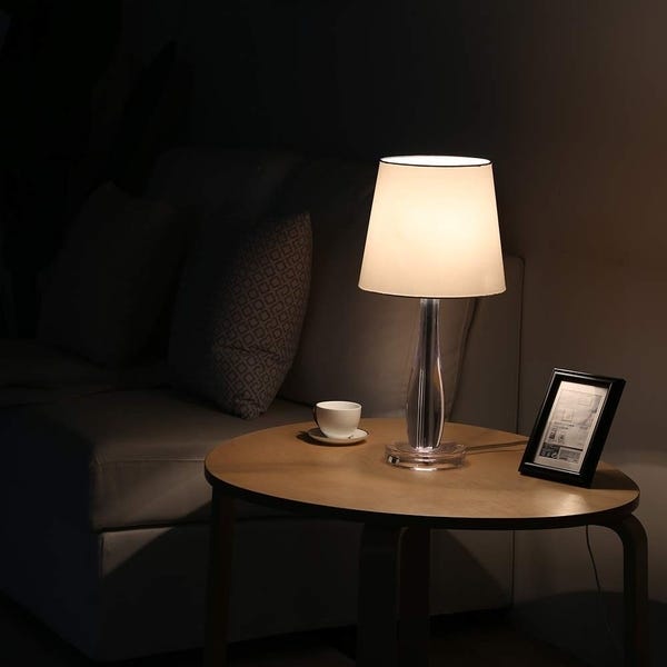Shop Living Room Bedroom Bedside Table Lamp, White Fabric Shade .