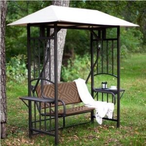 Gazebo Canopy Swing Outdoor Patio Furniture Metal Wicker Glider .