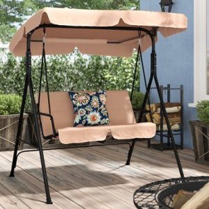 Winston Porter Mansour Patio Loveseat Canopy Hammock Porch Swing .