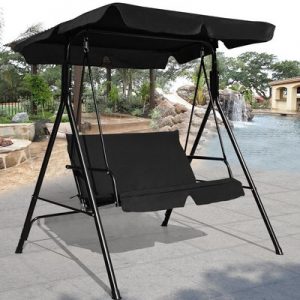 Winston Porter Priory Patio Loveseat Canopy Hammock Porch Swing .