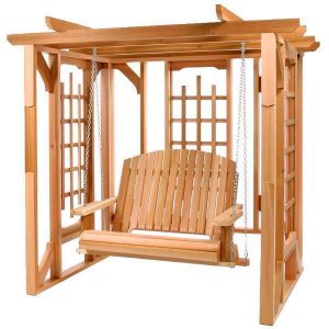 Buy the All Things Cedar Western Red Cedar Pergola Arbor Swing .