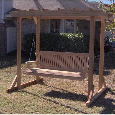 August Grove Donath Pergola Style Arbor Porch Swing with Stand .