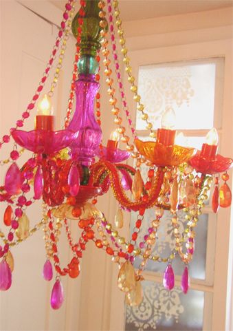 my aunt's new fantastic (plastic !) chandelier | Girls bedroom .
