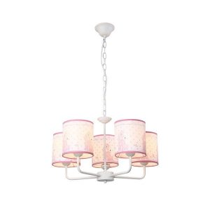 Shop Pink Giraffe Iron 5-light Chandelier with PVC Shade .