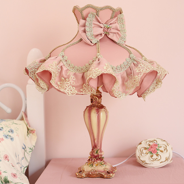 Modern Pink Table Lamps for Bedroom Girl Princess Desk Lamp Living .