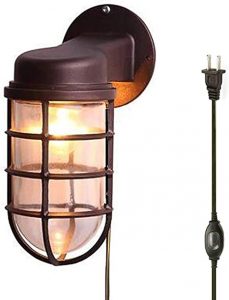 Kiven Waterproof Exterior Outdoor/Indoor Cage Light Wall Plug-in .