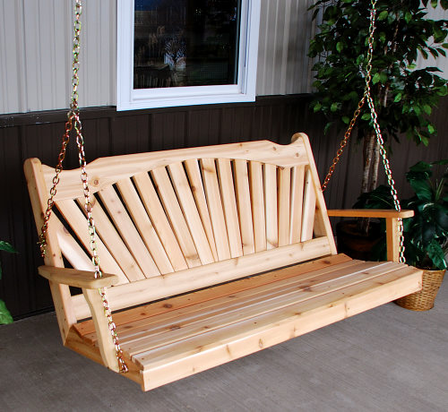 A & L Western Red Cedar Fanback Porch Swing – Swings N' Thin