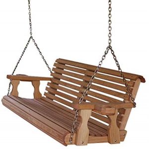 Amazon.com : Amish Heavy Duty 800 Lb Roll Back Treated Porch Swing .