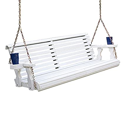 Amish Heavy Duty 800 Lb Roll Back Treated Porch Swing with Hanging .