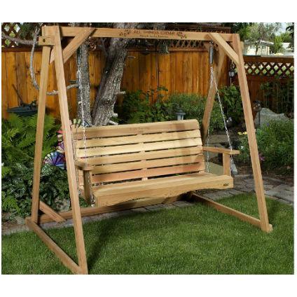 All Things Cedar A-Frame Red Cedar Porch Swing Stand – The Porch .