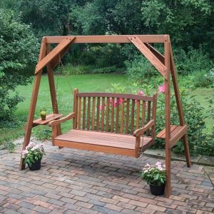 Great American Woodies Red Cedar 5 Foot Wood Swing Stand | สวนหลัง .