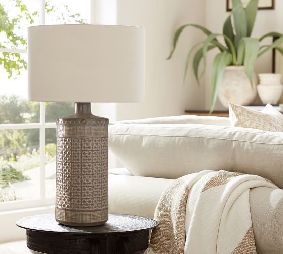 Emma Ceramic Column Table Lamp | Lamps living room, Lamp, Table la