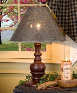 Tin and Wood Table Lamps Country Decor | Country Cottage Decor .