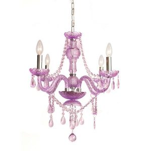 Shop Gallery 4-light Purple Crystal Chandelier - Overstock - 86702