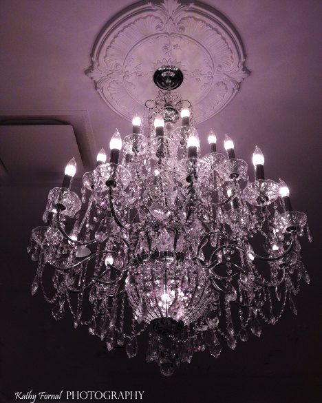 Chandelier Photography, Dreamy Sparkling Purple Crystal Chandelier .