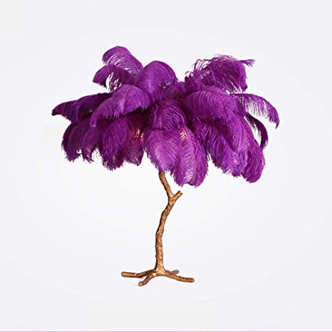 Purple Feather Table Lamp Pure Copper Desk Living Room Dining Room .