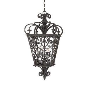 Quoizel® Fort Quinn 4-Light Ceiling-Mount Hanging Outdoor Lantern .