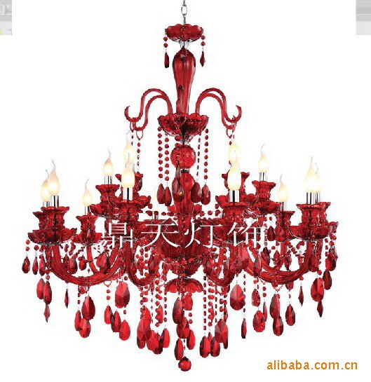 Red crystal chandelier sitting room lamp chandelier red crystal .
