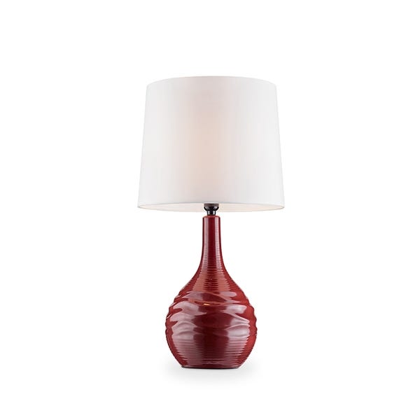 Shop Ore International Kapila Red Ceramic Living Room Table Lamp .