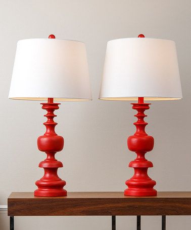 Another great find on #zulily! Red Alexis Table Lamp - Set of Two .