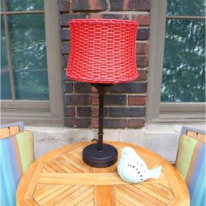 River of Goods 25.25 in. H Red Outdoor/Indoor Table Lamp with .