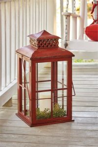 Large Red Lantern – Modern Rustic Ho