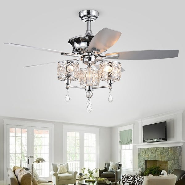 Shop Miramis 52-inch Chrome Ceiling Fan with Crystal Chalice .
