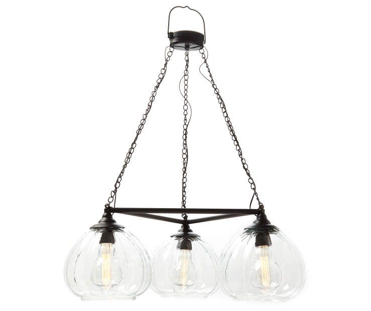 Wilson & Fisher Edison Bulb Trio Battery-Operated Chandelier with .