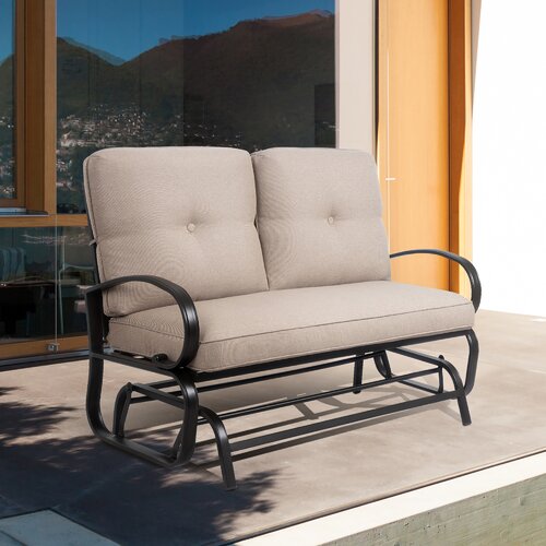Ebern Designs Androscogin Rocking Bench with Cushions | Wayfa