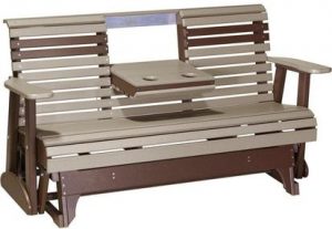 LuxCraft 5' Patio Glider Bench - Recycled Plastic | Rocking Furnitu