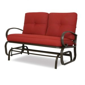 Patio Glider Bench Loveseat Outdoor Cushioed 2 Person Rocking .