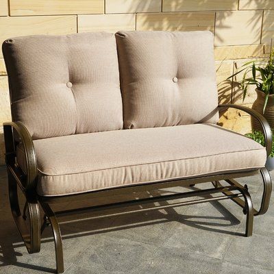 Charlton Home Kimberly Rocking Glider Bench with Cushions | Patio .