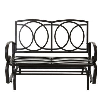 Charlton Home Kimberly Rocking Glider Bench with Cushions .