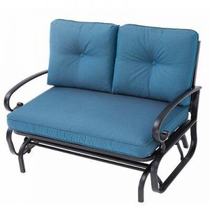 Ebern Designs Outdoor Rocking Glider Bench With Cushions | Glider .