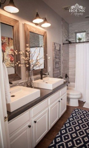 Modern Rustic Farmhouse Style Master Bathroom Ideas 28 (With .