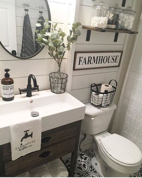 Top Rustic Farmhouse Bathroom Ideas (77 | Modern farmhouse .