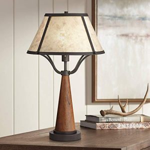 Idyllwild Wood Table Lamp with Mica Shade - Farmhouse Goa