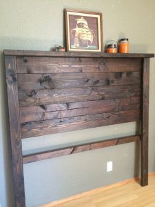 Rustic wood headboard, headboard, bed frame, rustic, wood .