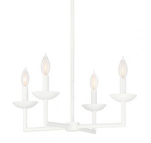 Savoy House Piper 4-Light White Chandelier in Porcele