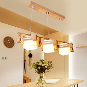 Solid Wood Chandelier, Modern Scandinavian Glass Lampshade Wood .