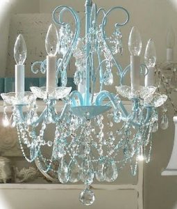 Turquoise and Chandeliers…a perfect pair! | Vintage shabby chic .