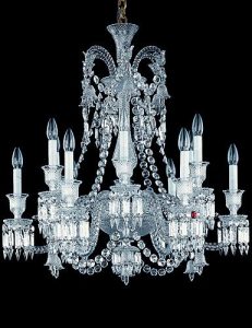 Baccarat Crystal, Zenith 12 Light Short Crystal Chandelier .